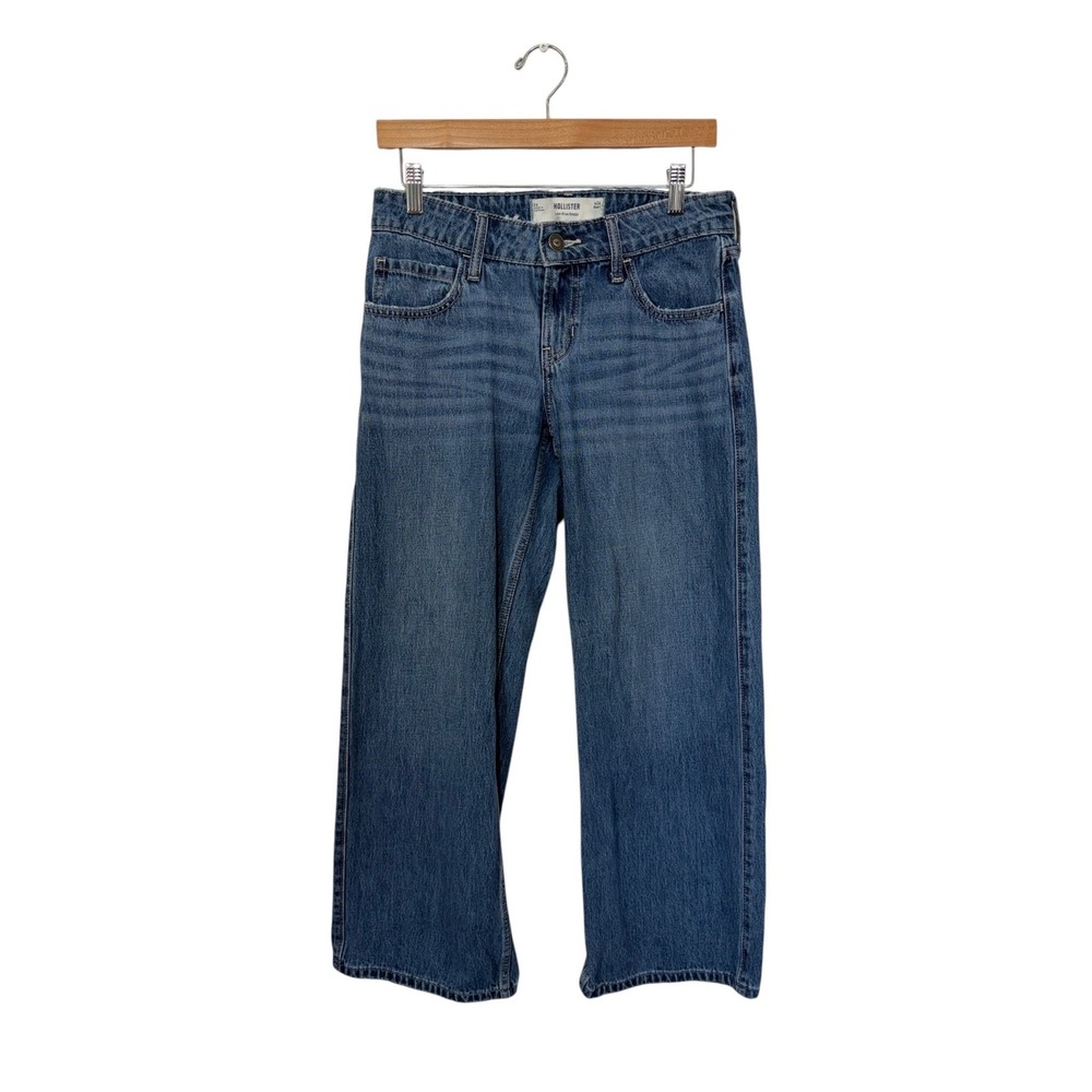 Hollister Womens Blue Low-Rise Baggy Jeans 2S W26 Short Denim 100% Cotton